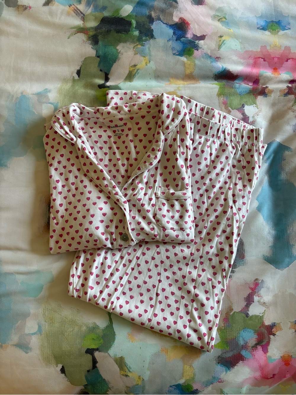 Roller Rabbit Pink Heart-Print Pajama Set - Picture 2 of 4